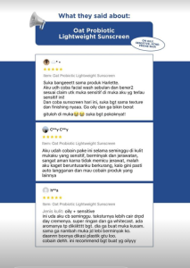 Oat probiotic Lightweight sunscreen